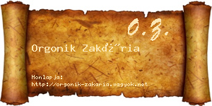 Orgonik Zakária névjegykártya